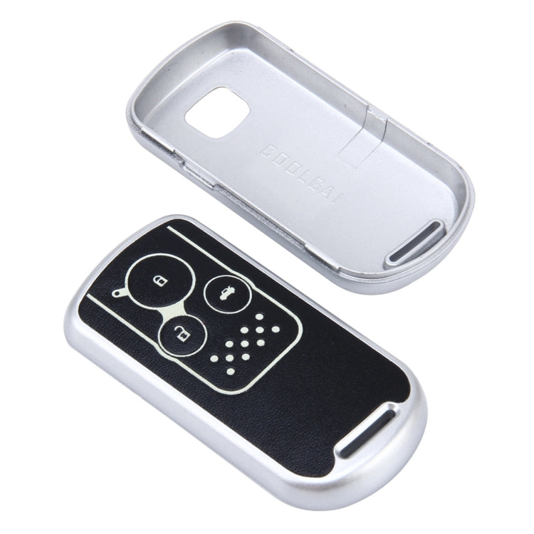 Car Auto PU Leather Intelligence Luminous Effect Key Ring Protection Cover for Eighth Generation Accord Ninth Generation Civic(Silver)