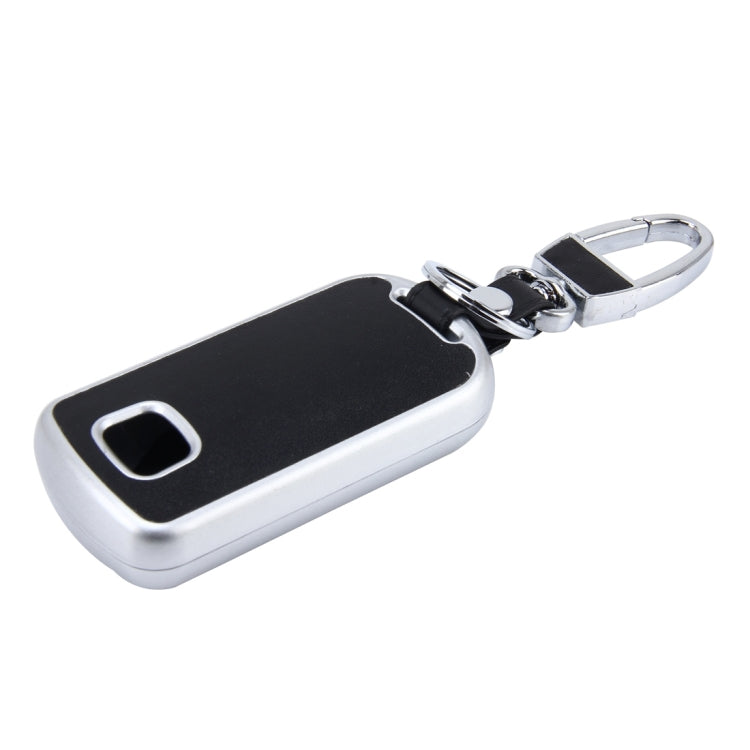 Car Auto PU Leather Intelligence Luminous Effect Key Ring Protection Cover for CRV Crosstour(Silver)