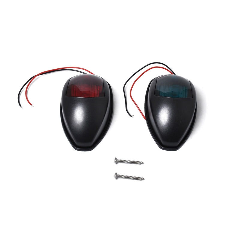 2 PCS DC10-30V 2W IP66 Marine Boat LED Navigation Lights Black Housings Port Starboard Red & Green Side Light