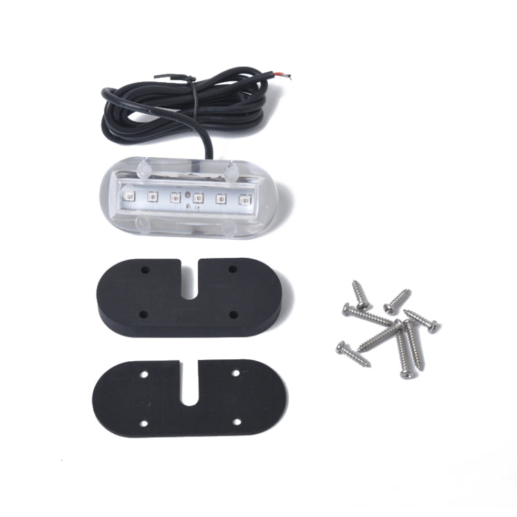 DC12V 1.1W IP68 6 LEDs Marine Boat Underwater Blue Light Surface Mount Light