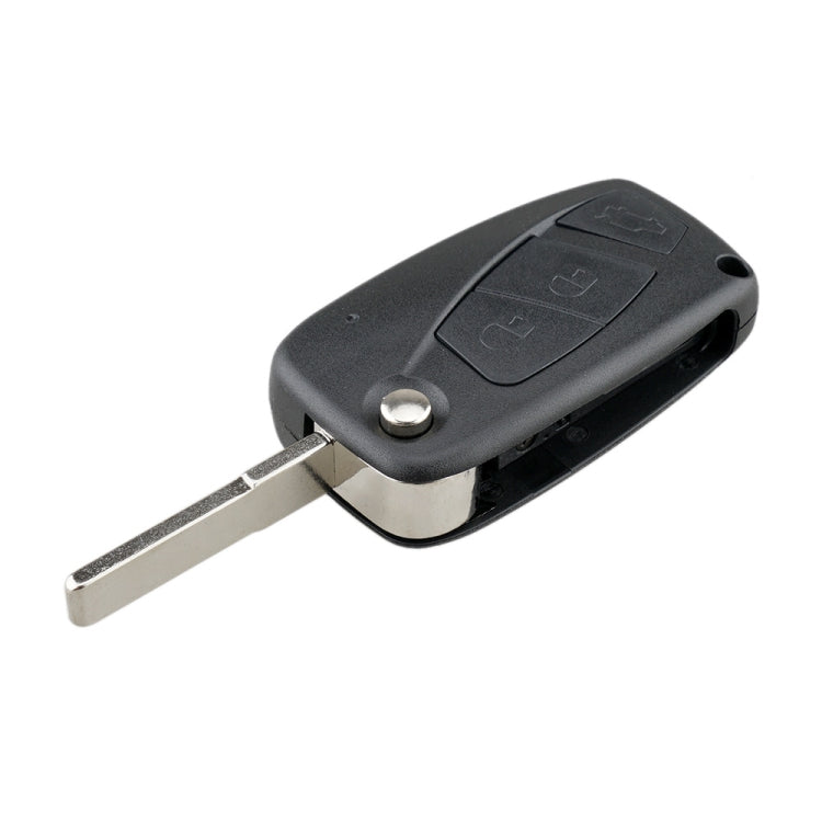 For FIAT Car Keys Replacement 3 Buttons Car Key Case with Side Battery Holder (Black)