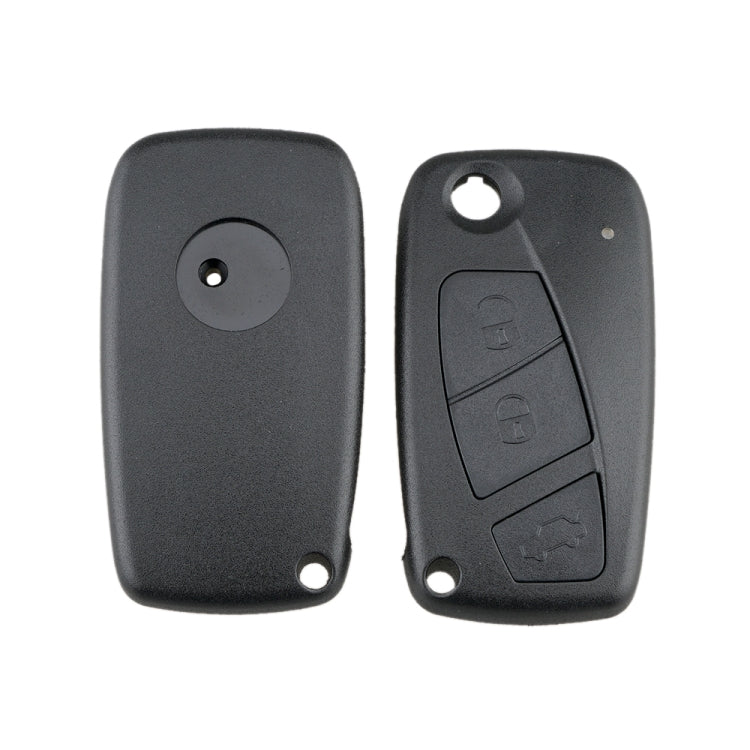For FIAT Car Keys Replacement 3 Buttons Car Key Case with Side Battery Holder (Black)
