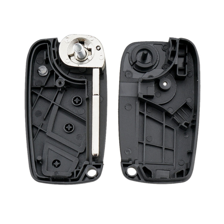 For FIAT Car Keys Replacement 3 Buttons Car Key Case with Side Battery Holder (Black)