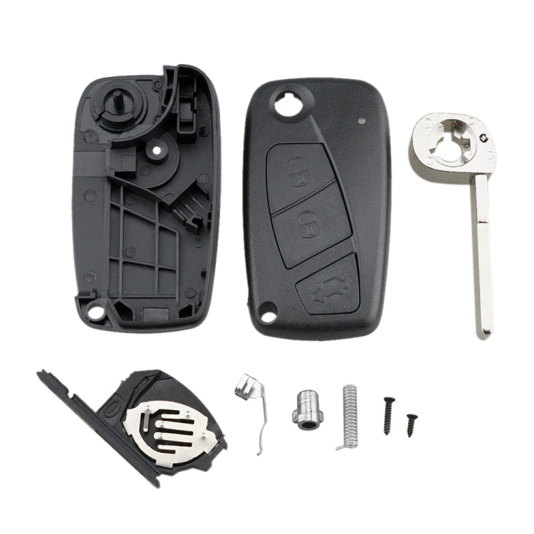 For FIAT Car Keys Replacement 3 Buttons Car Key Case with Side Battery Holder (Black)