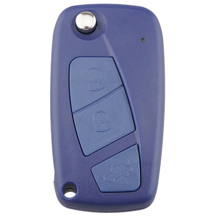 For FIAT Car Keys Replacement 3 Buttons Car Key Case with Side Battery Holder (Blue)