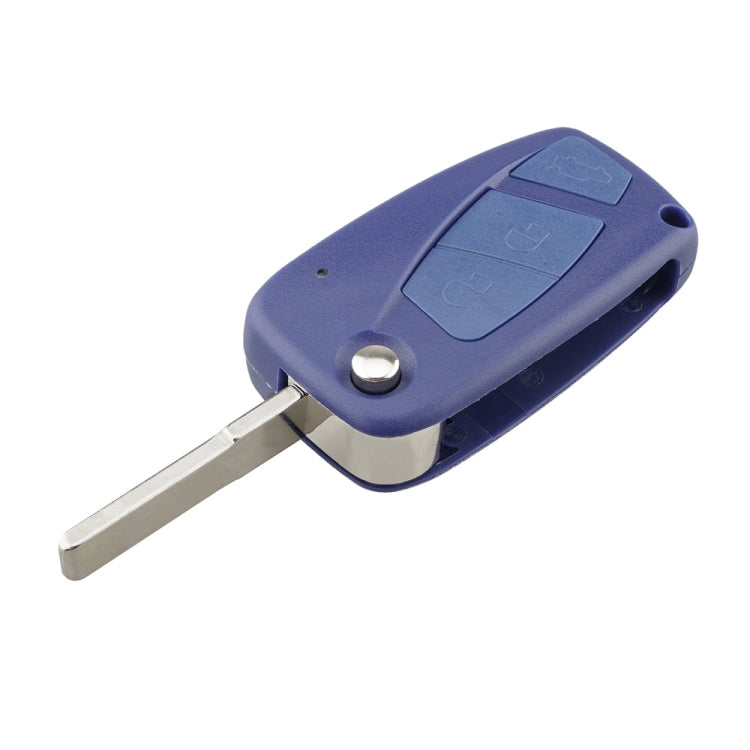 For FIAT Car Keys Replacement 3 Buttons Car Key Case with Side Battery Holder (Blue)