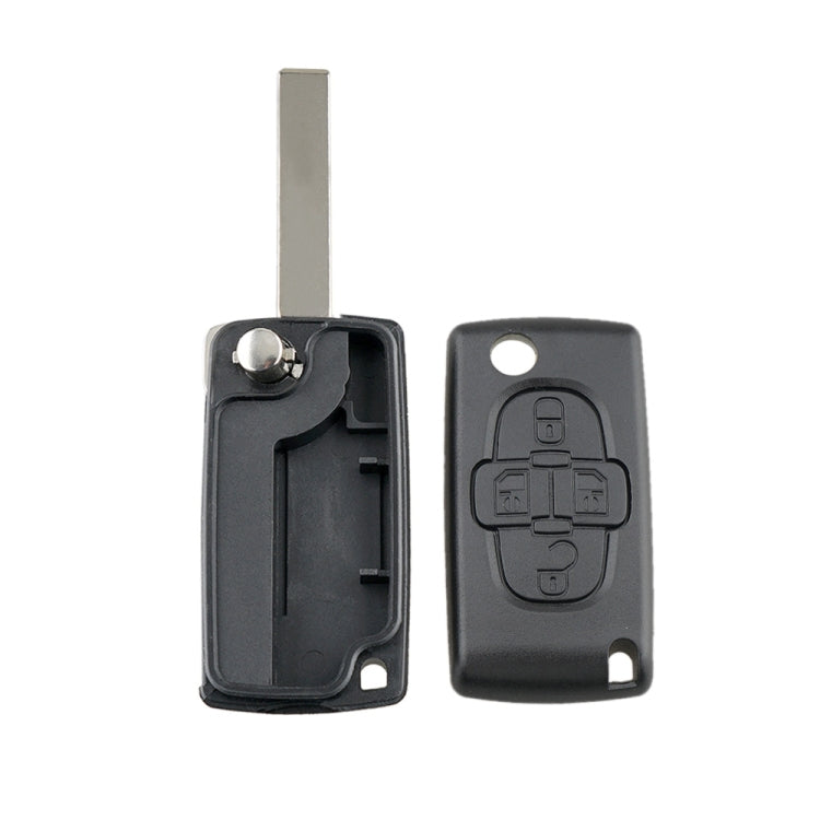 For CITROEN C8 / PEUGEOT 1007 Car Keys Replacement 4 Buttons Car Key Case with Grooved, without Holder
