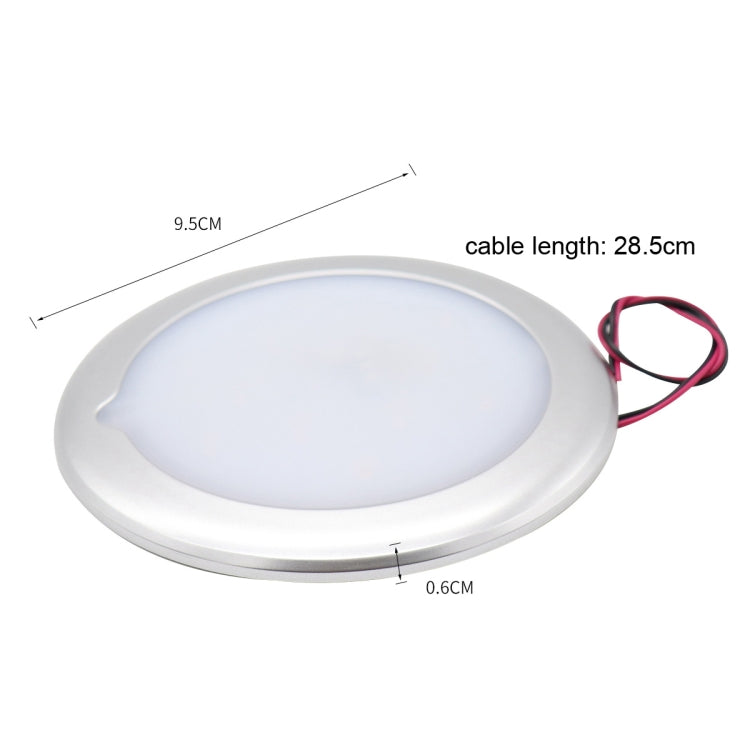 DC 9-30V 2.4W 3000-3300K IP67 Marine RV Dimmable 95mm LED Dome Light Ceiling Lamp, with Touch Control
