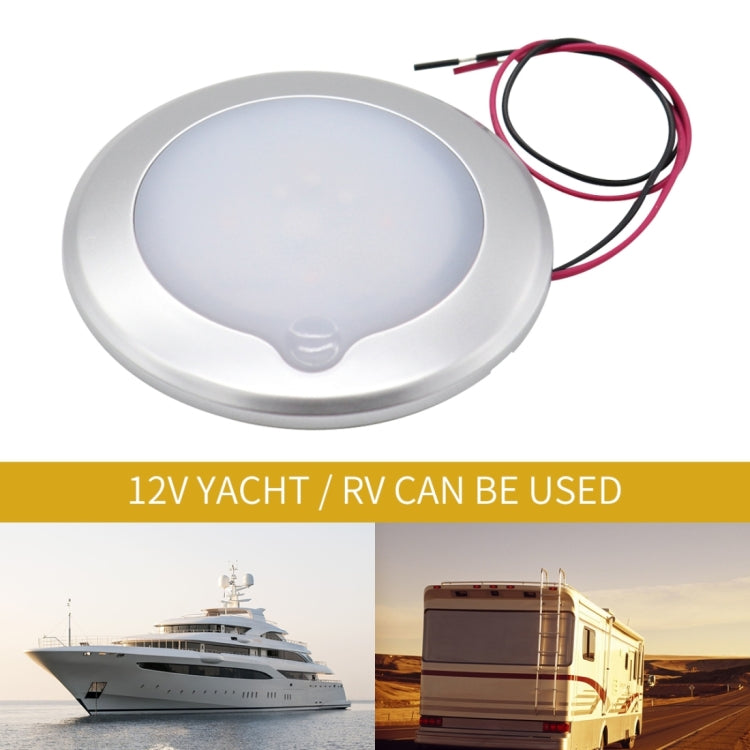 DC 9-30V 4.5W 3000-3300K IP67 Marine RV Dimmable 150mm LED Dome Light Ceiling Lamp, with Touch Control (White Light)