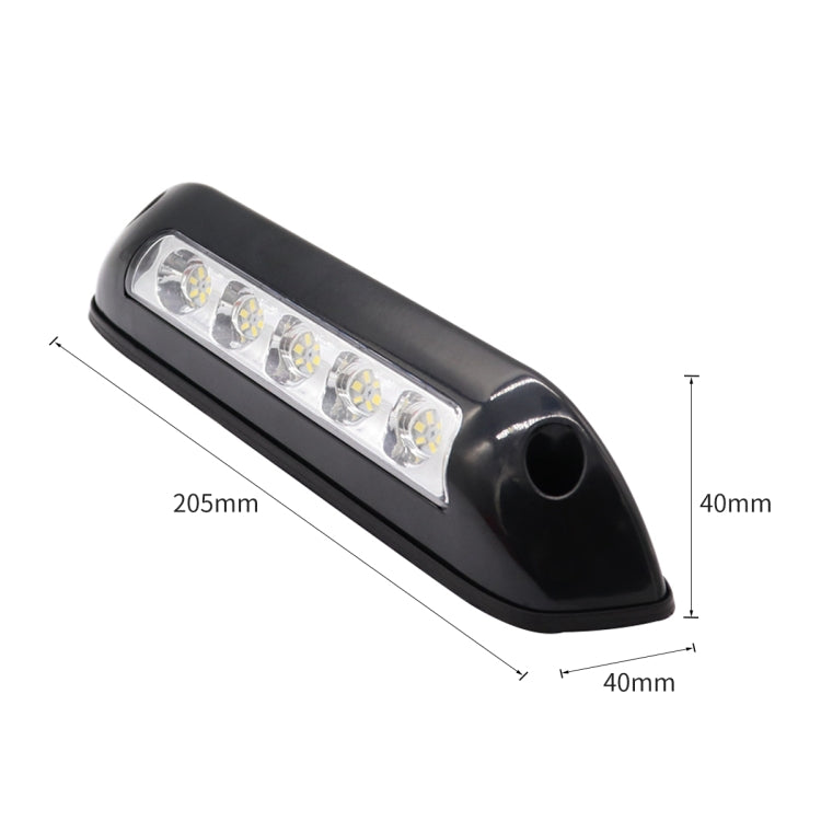 DC 12V 2.6W 6000K IP67 Marine RV Waterproof LED Stair Deck Dome Light Ceiling Lamp, Black Shell and Rubber Base