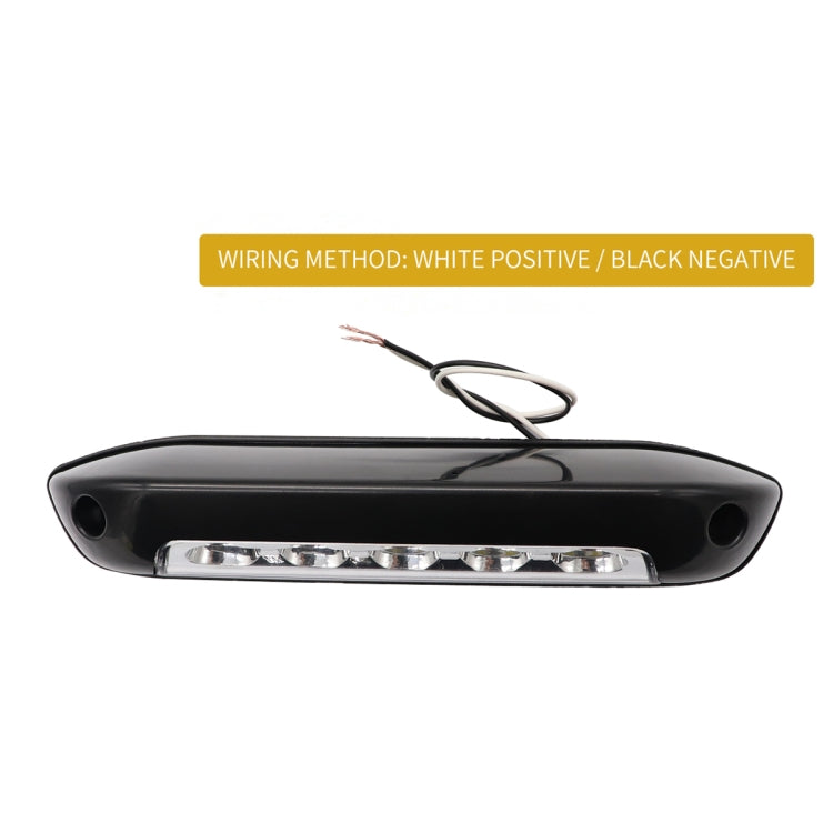 DC 12V 2.6W 6000K IP67 Marine RV Waterproof LED Stair Deck Dome Light Ceiling Lamp, Black Shell and Rubber Base