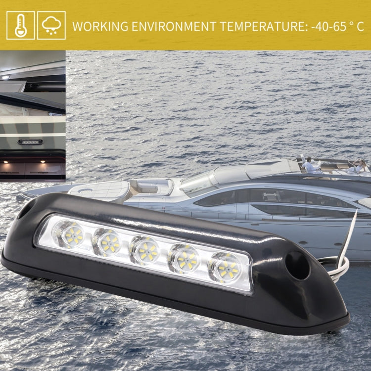 DC 12V 2.6W 6000K IP67 Marine RV Waterproof LED Stair Deck Dome Light Ceiling Lamp, Black Shell and Rubber Base