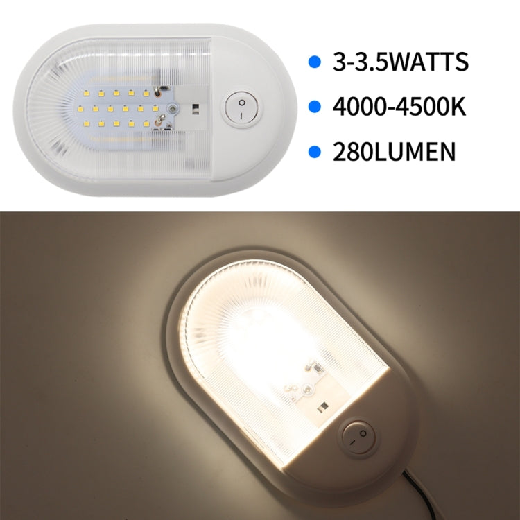 D4348 10-24V 3-3.5W 4000-4500K 280LM RV Yacht 24 PCS LED Lamps Dome Light Ceiling Lamp, with Independent Switch Control