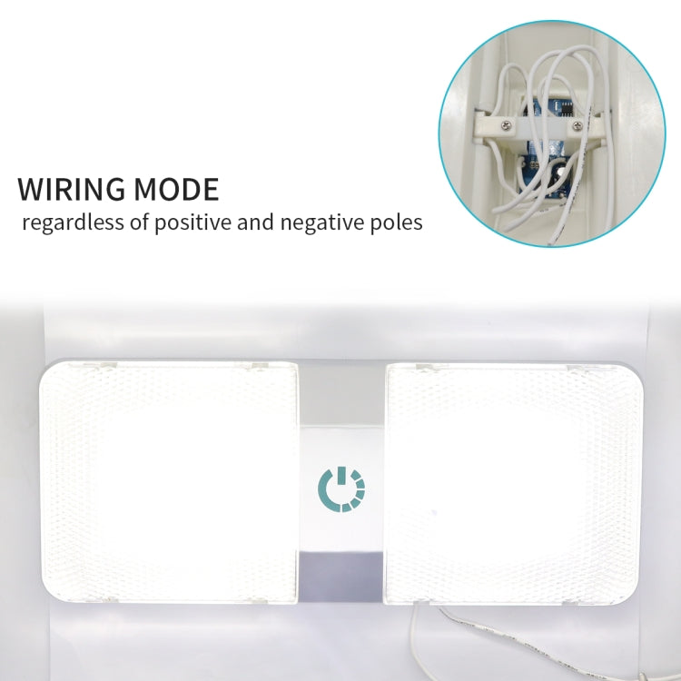 D4376D DC11-18V 6W 6000-6500K IP50 48LEDs SMD-5050 Marine RV Dimmable LED Dome Light Ceiling Lamp, with Touch Control