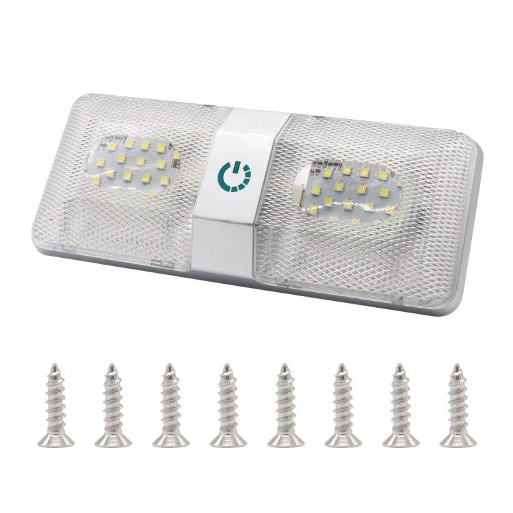 D4376D DC11-18V 6W 6000-6500K IP50 48LEDs SMD-5050 Marine RV Dimmable LED Dome Light Ceiling Lamp, with Touch Control