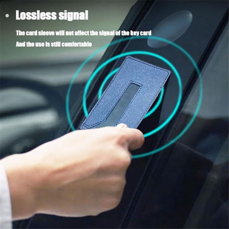 Portable Car Key Card Cover Case for Tesla Model 3(Blue)