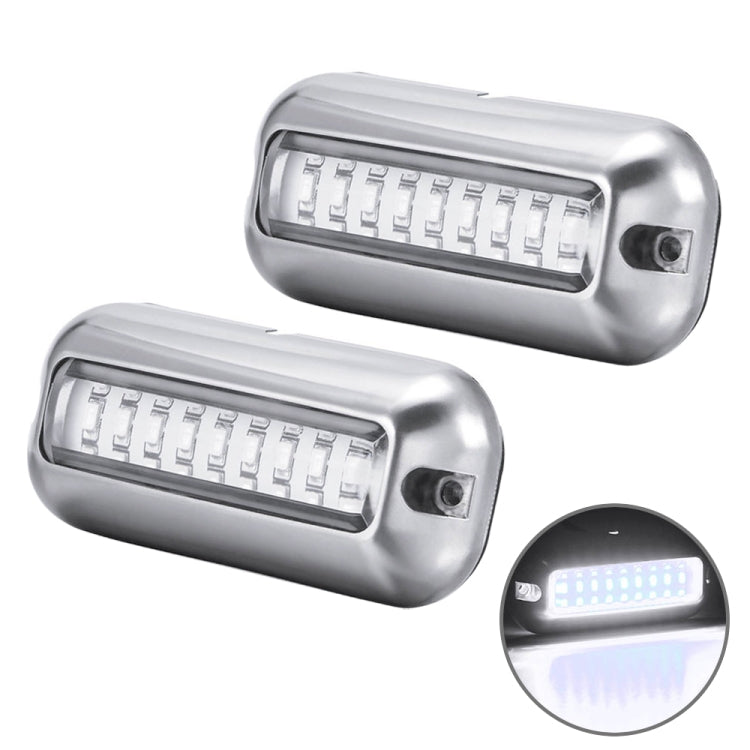 2 PCS MK-027 Ship / Yacht 10-30V 27LEDs Waterproof Stainless Steel Underwater Light(White Light)