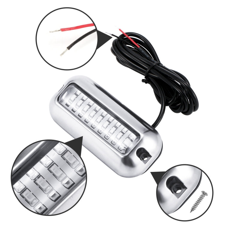 2 PCS MK-027 Ship / Yacht 10-30V 27LEDs Waterproof Stainless Steel Underwater Light(Red Light)