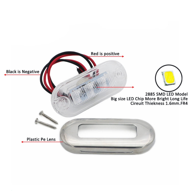 MK-056 Ship / Yacht 3 inch 12V LED Waterproof Stainless Steel Underwater Light (White Light)