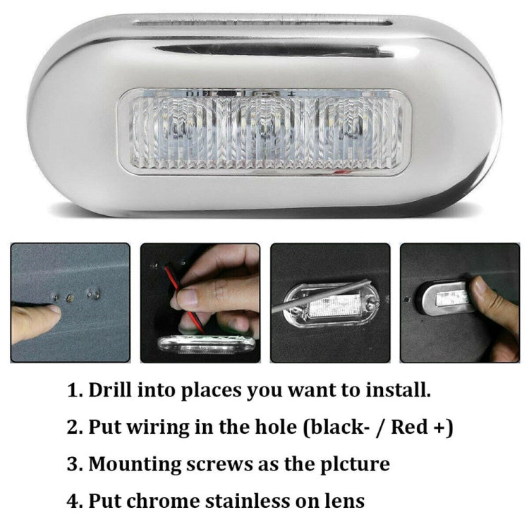 MK-056 Ship / Yacht 3 inch 12V LED Waterproof Stainless Steel Underwater Light (Blue Light)