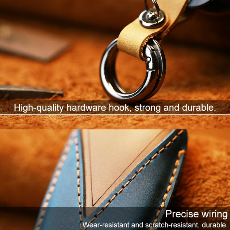 For Toyota Car Cowhide Leather Key Protective Cover Key Case, Three Keys Version (Brown)