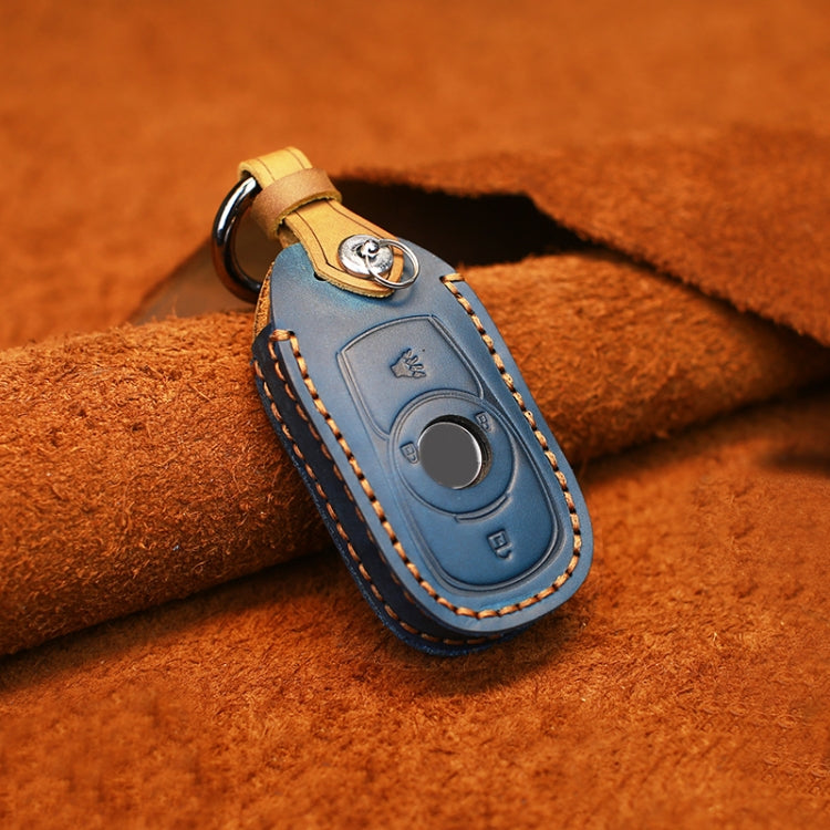 For Buick Car Cowhide Leather Key Protective Cover Key Case, Four Keys Version (Blue)