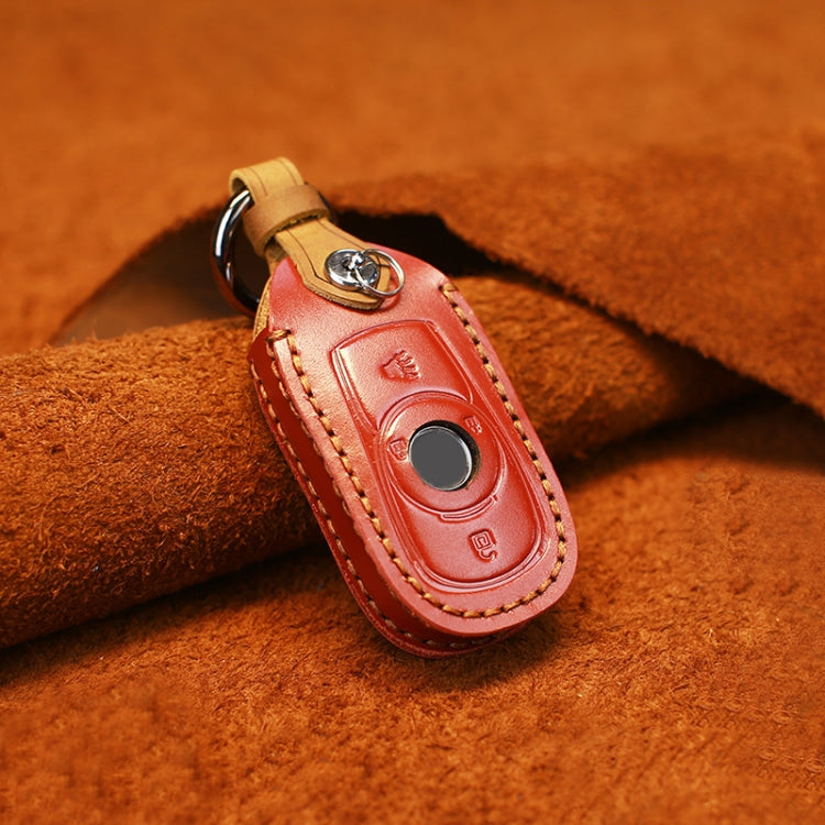 For Buick Car Cowhide Leather Key Protective Cover Key Case, Four Keys Version (Red)