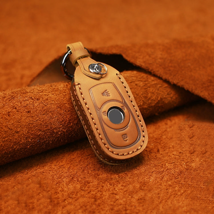 For Buick Car Cowhide Leather Key Protective Cover Key Case, Four Keys Version (Brown)