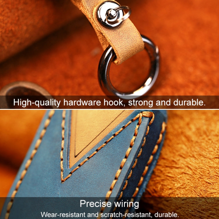 For Buick Car Cowhide Leather Key Protective Cover Key Case, Four Keys Version (Brown)