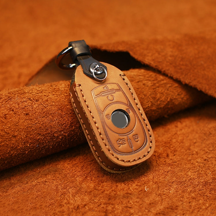 For Buick Car Cowhide Leather Key Protective Cover Key Case, Six Keys Version (Brown)
