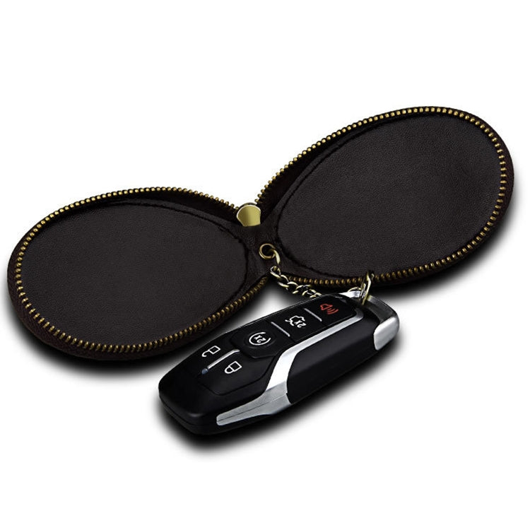 Vintage Leather Hanging Waist Universal Car Key Case(Coffee)