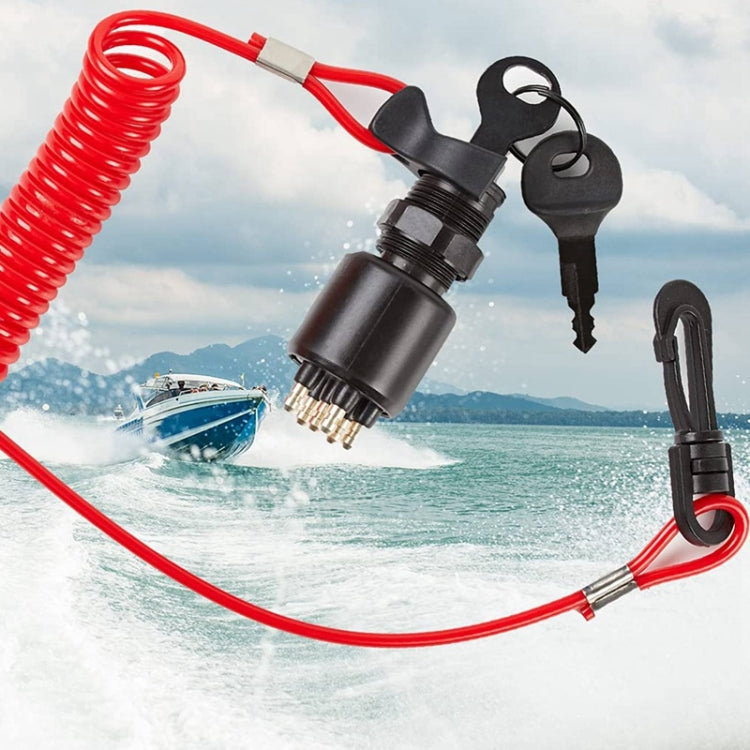 A6630 BRP Side Control Ignition Switch Key with Lanyard 5005801 for Johnson Evinrude