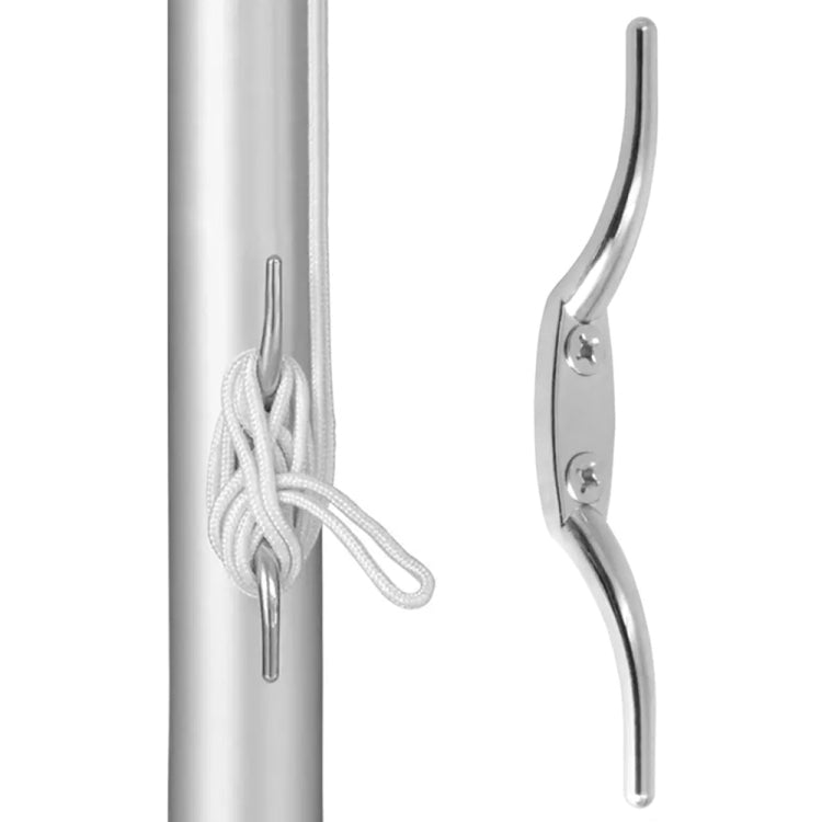 316 Stainless Steel Marine Flagpole Hook with Screw, Style:6 inch