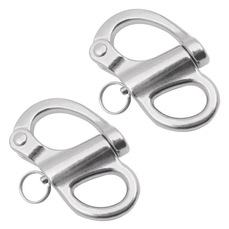 2 PCS 316 Stainless Steel Fixed Spring Shackle, Size:52mm