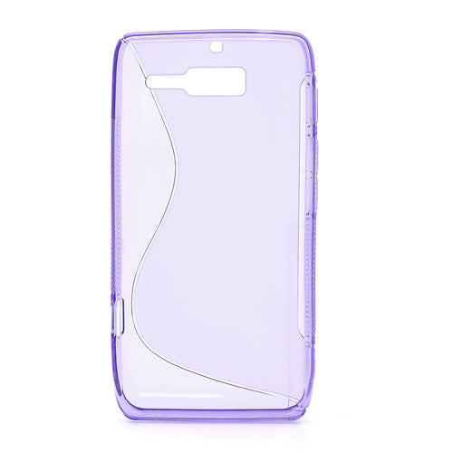 S-Curve Gel TPU Case Cover for Motorola RAZR D3 XT919 XT920 - Purple;Grey