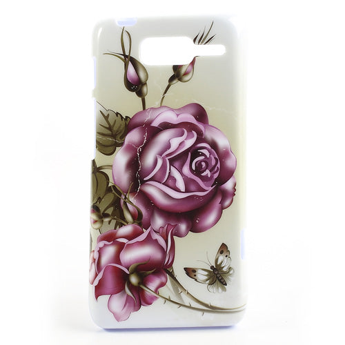 Rose & Butterfly IMD TPU Jelly Case for Motorola RAZR D3 XT919 XT920