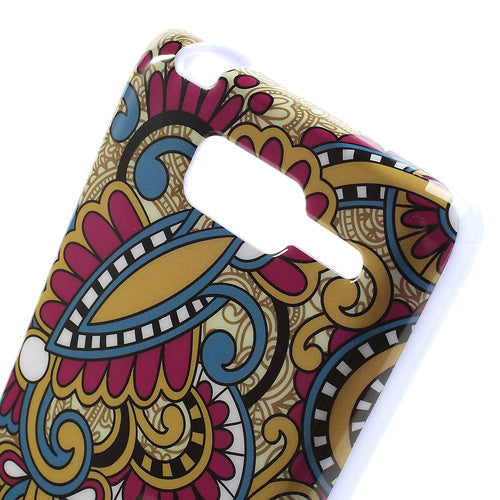 Glossy Floral Tribal Design IMD TPU Gel Case for Motorola RAZR D3 XT919 XT920