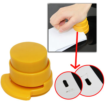 Environmental Protection Paperclip Stapless Stapler;Yellow