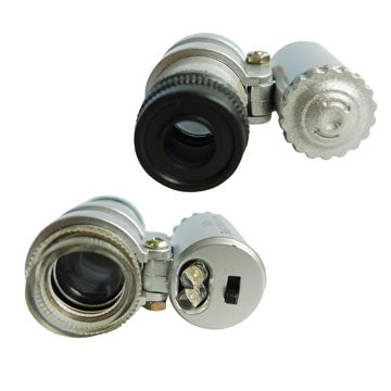 LED 45X Mini Jeweler Loupe Microscope Magnifier Glass