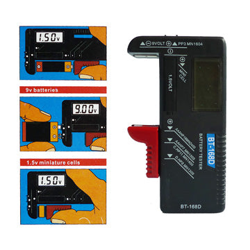 Universal AA AAA C D 9V Cell Battery Tester Checker
