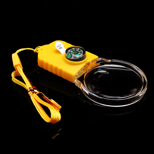 5 in 1 3X & 5X LED Light Optical Glass Magnifier with Compass