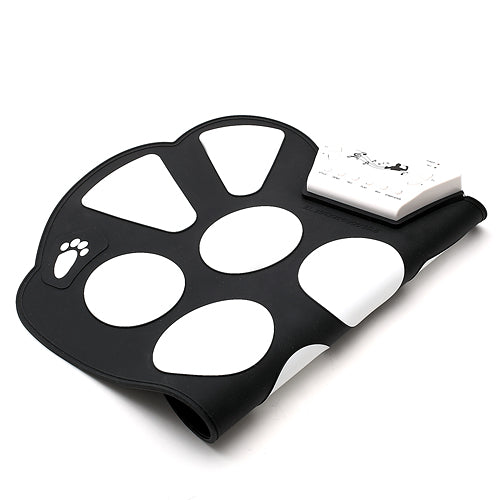 Silicone Roll-Up Electronic USB Drum Kit Percussion Musical Instrument Black & White