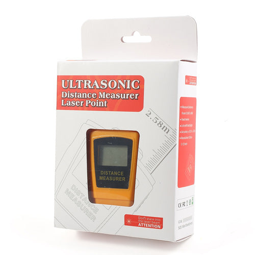 Portable LCD Ultrasonic Distance Meter Measurer with Laser Pointer