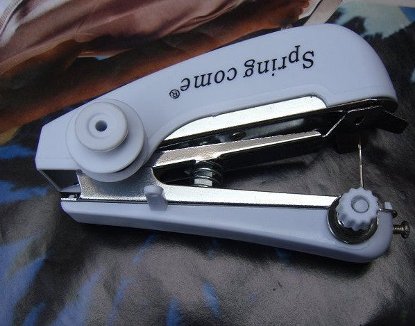 Mini Hand-held Manual Home Sewing Machine;Blue