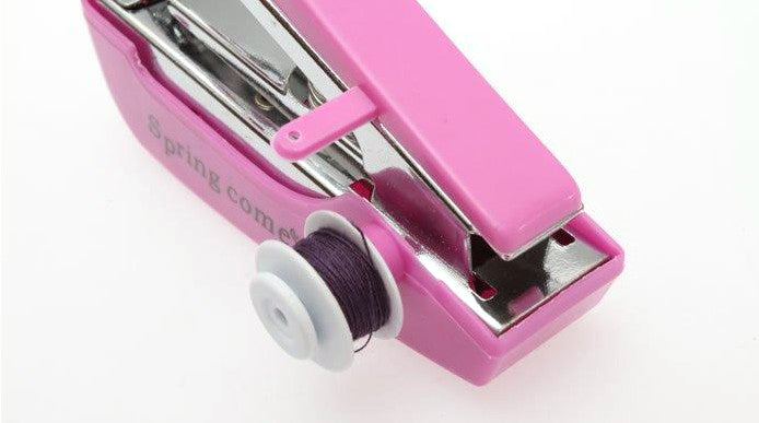 Mini Hand-held Manual Home Sewing Machine;Blue
