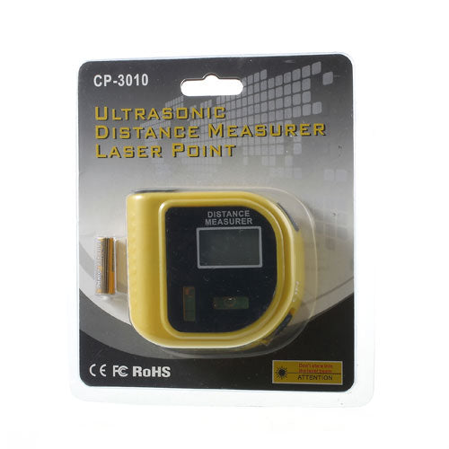 LCD Ultrasonic Distance Meter / Foot Measure with Laser Pointer & Water Level CP-3010