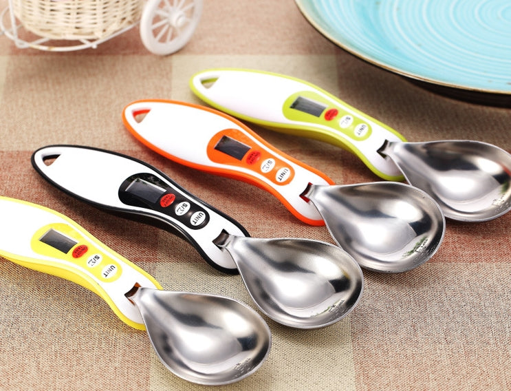 300g/0.1g Digital LCD Spoon Food Weight Electronic Measure Scale - Black