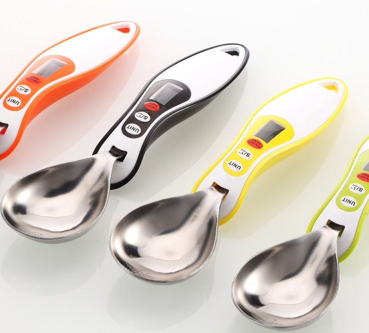 300g/0.1g Digital LCD Spoon Food Weight Electronic Measure Scale - Black