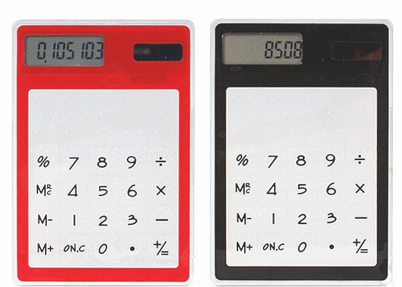 Portable Transparent Solar Power Touch Screen LCD 8 Digit Electronic Calculator
