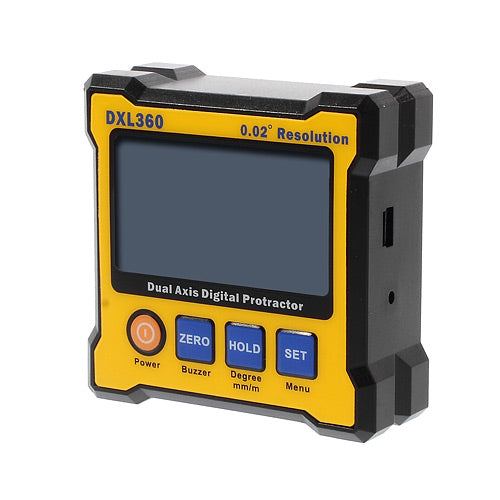 DXL360 2.3-inch LCD Dual-axis Digital Protractor Inclinometer Angle Finder Level Box
